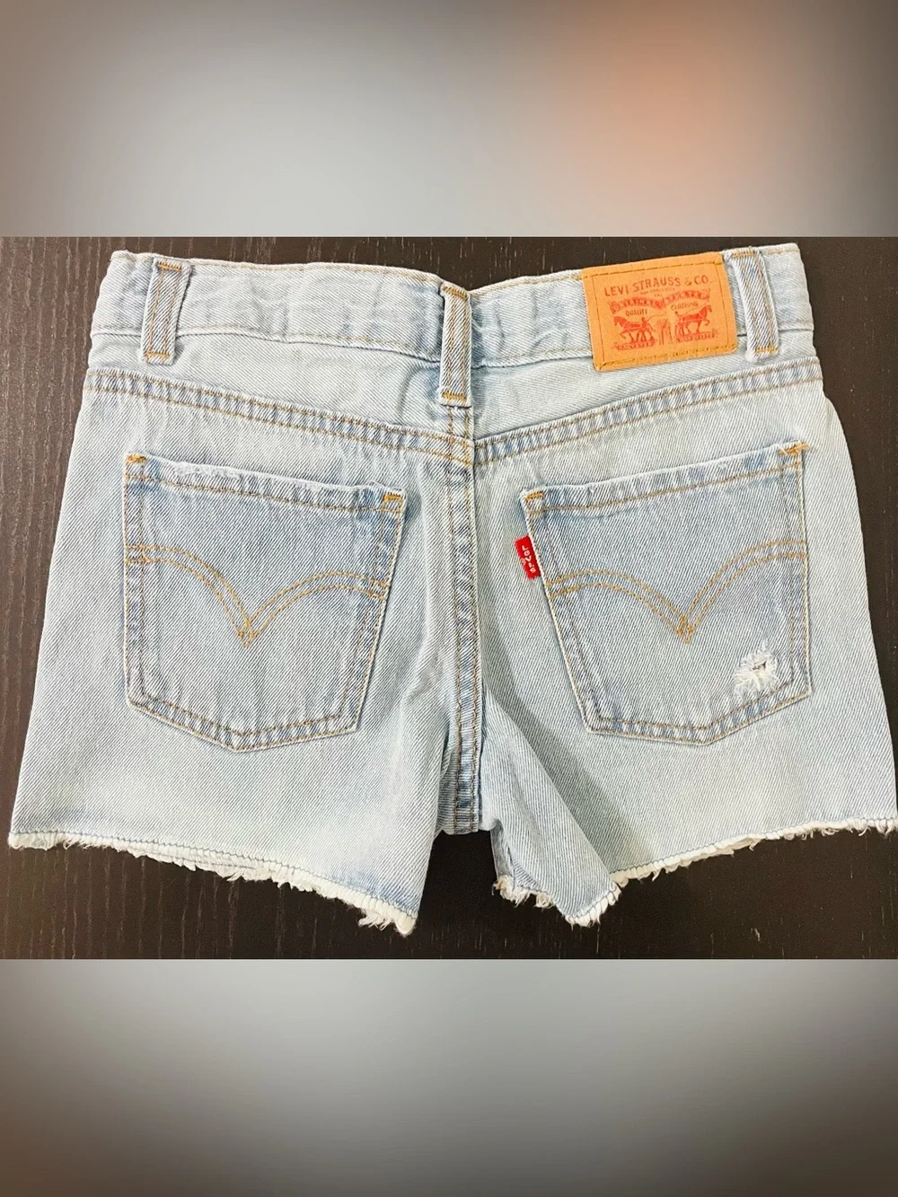 Levi's Light Blue Distressed Denim Kids Shorts
